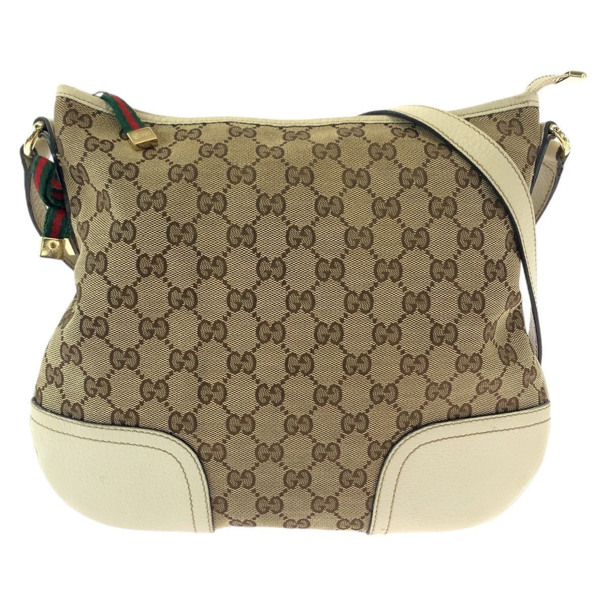 13269
GUCCI グッチ シェリーライン プリンシー ベージュ ホワイト ゴールド金具 GGキャンバス / レザー 204939 ショルダーバッグ ポシェット  レディース