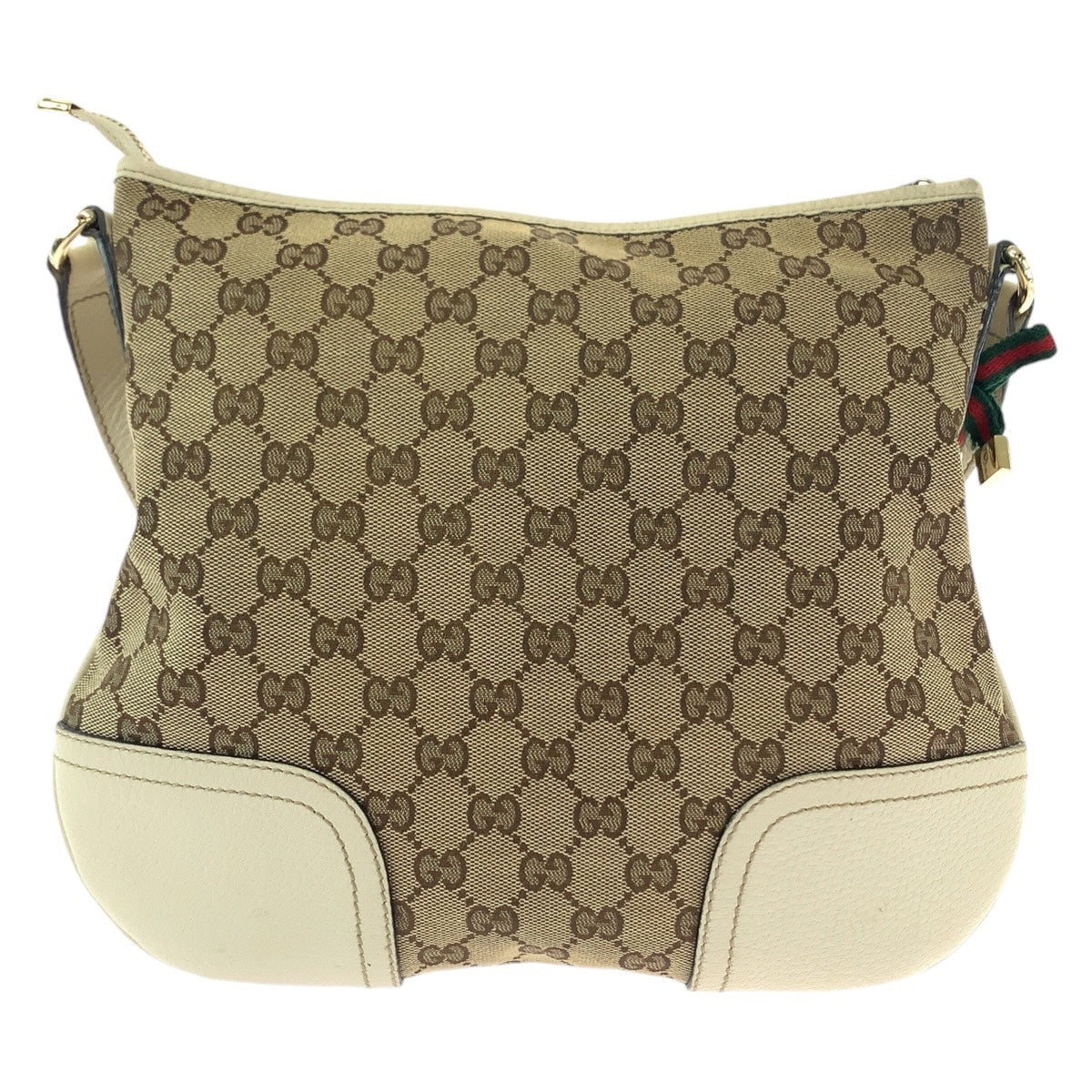 13269
GUCCI グッチ シェリーライン プリンシー ベージュ ホワイト ゴールド金具 GGキャンバス / レザー 204939 ショルダーバッグ ポシェット  レディース