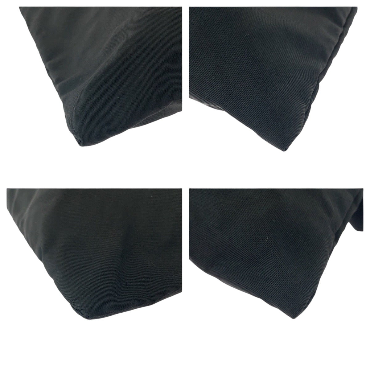 PRADA Prada Tessuto Triangle Logo Plate Black Silver Hardware Nylon Shoulder Bag Pochette Women's