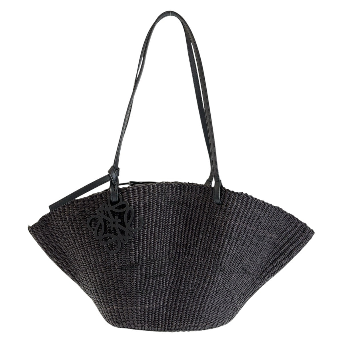 13271
LOEWE ロエベ アナグラム シェルバスケットバッグ ブラック 黒 レザー ショルダーバッグ カゴバッグ  レディース