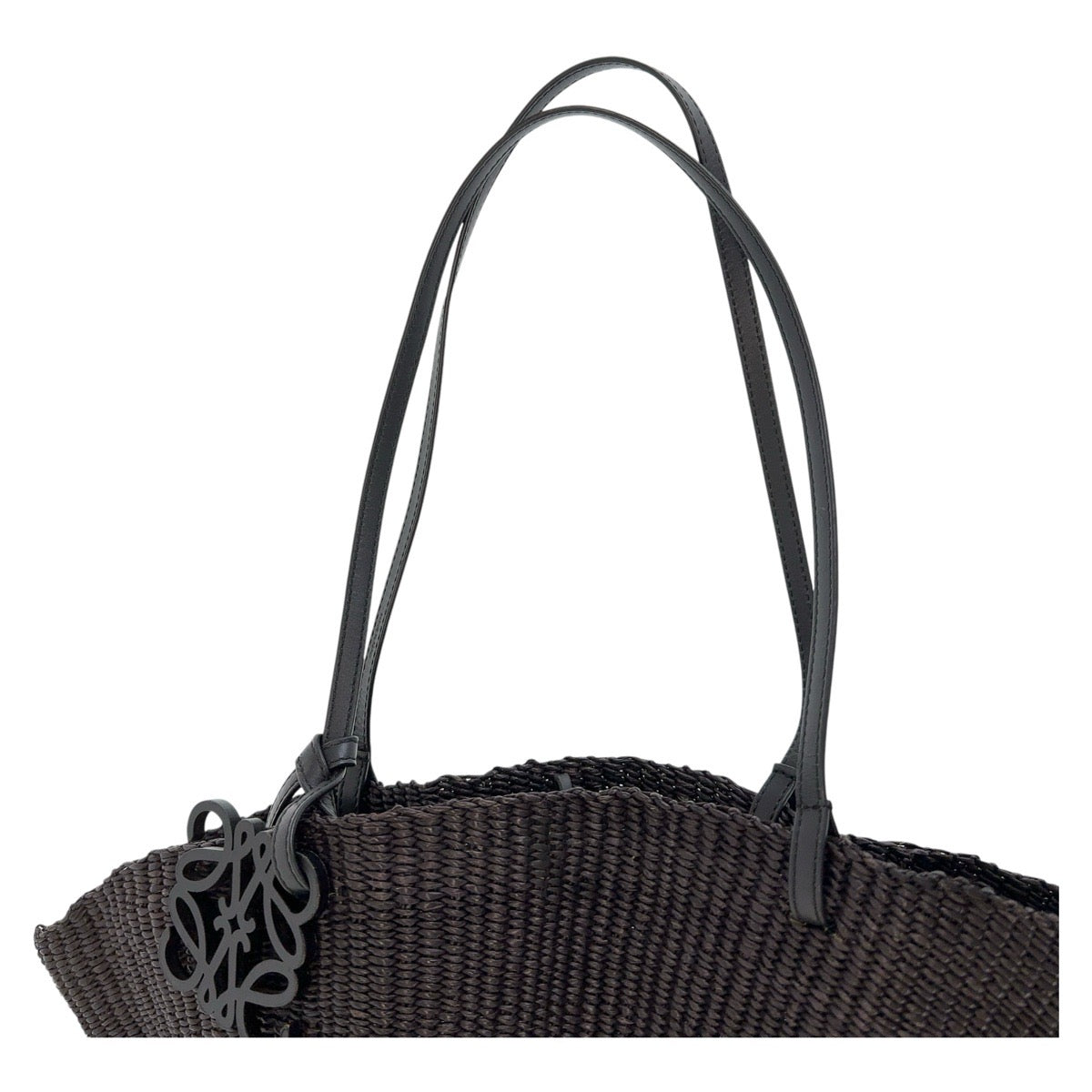 13271
LOEWE ロエベ アナグラム シェルバスケットバッグ ブラック 黒 レザー ショルダーバッグ カゴバッグ  レディース