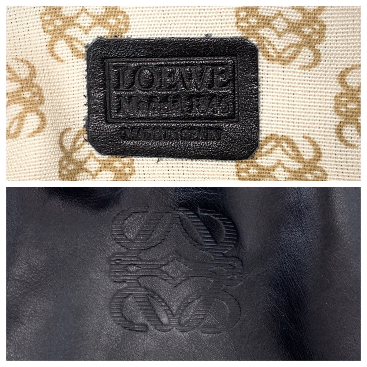 13272
LOEWE ロエベ ヴィンテージ アナグラム 男女兼用 ブラック 黒 ゴールド金具 レザー ボストンバッグ ショルダーバッグ  レディース