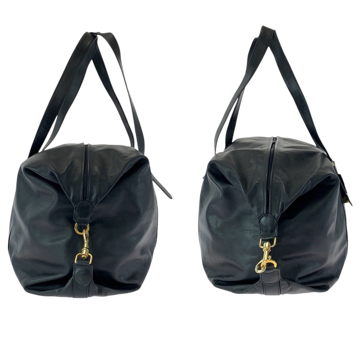 13272
LOEWE ロエベ ヴィンテージ アナグラム 男女兼用 ブラック 黒 ゴールド金具 レザー ボストンバッグ ショルダーバッグ  レディース
