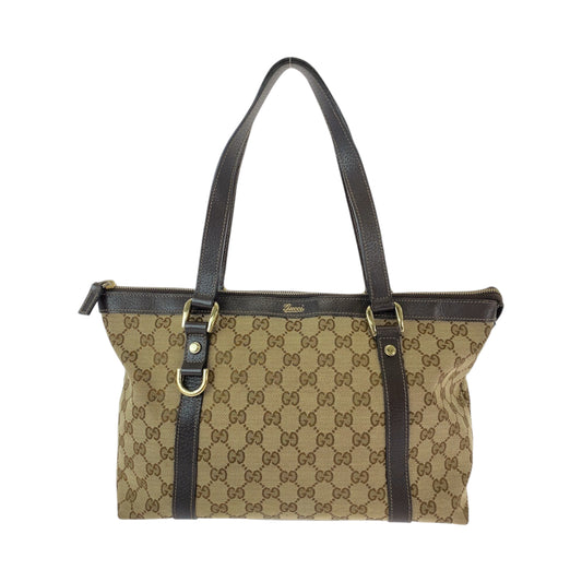 13273
GUCCI グッチ アビー ブラウン ゴールド金具 GGキャンバス 141470 トートバッグ ショルダーバッグ  レディース