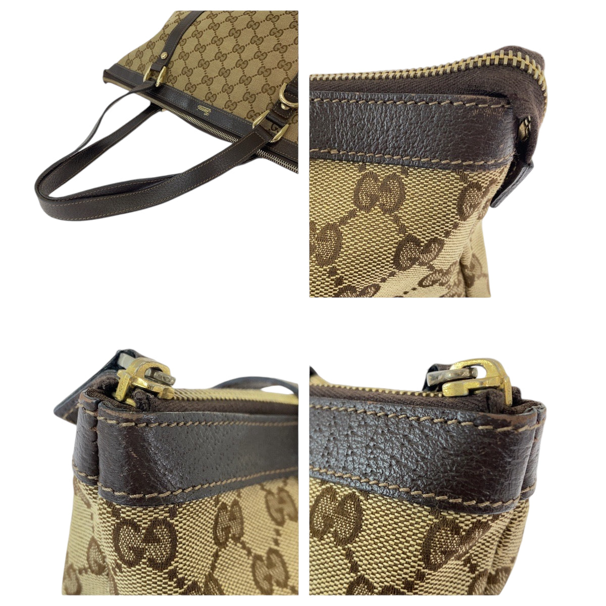 13273
GUCCI グッチ アビー ブラウン ゴールド金具 GGキャンバス 141470 トートバッグ ショルダーバッグ  レディース