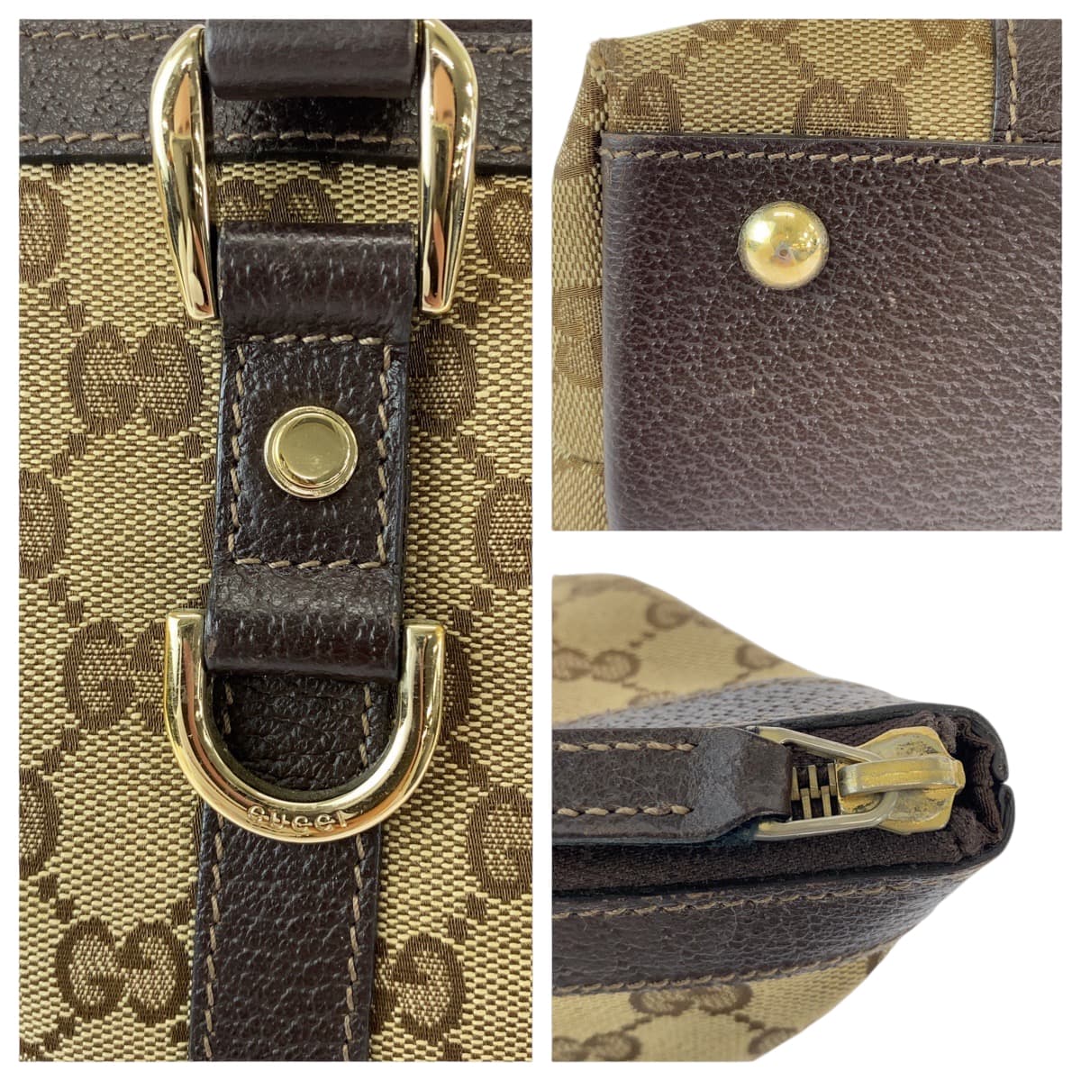 13273
GUCCI グッチ アビー ブラウン ゴールド金具 GGキャンバス 141470 トートバッグ ショルダーバッグ  レディース