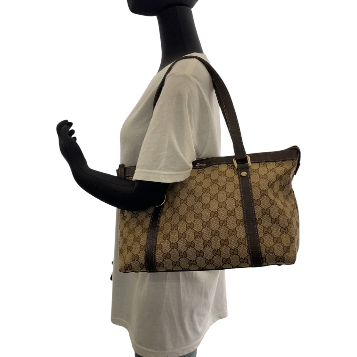 13273
GUCCI グッチ アビー ブラウン ゴールド金具 GGキャンバス 141470 トートバッグ ショルダーバッグ  レディース