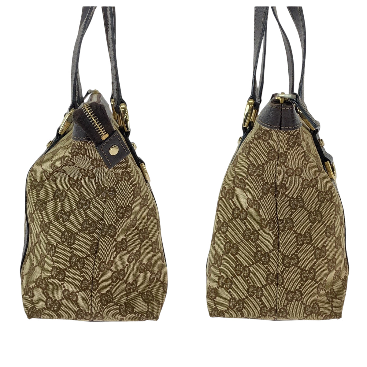 13273
GUCCI グッチ アビー ブラウン ゴールド金具 GGキャンバス 141470 トートバッグ ショルダーバッグ  レディース