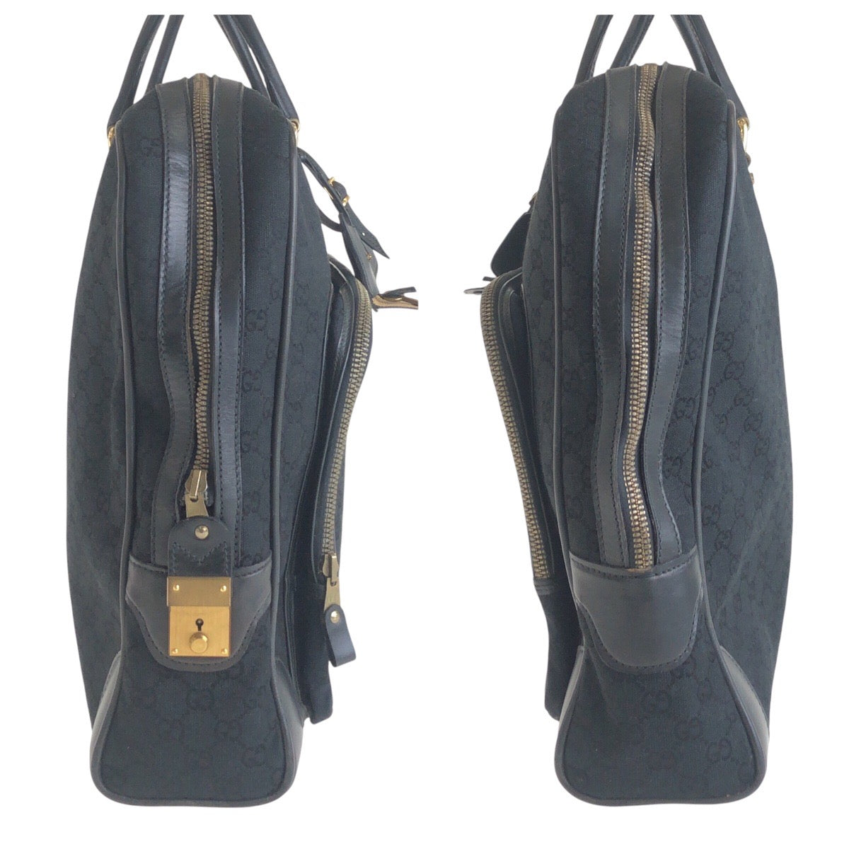 14060
GUCCI グッチ ヴィンテージ オールドグッチ ブラック 黒 ゴールド金具 GGキャンバス ビジネスバッグ ブリーフケース  メンズ
