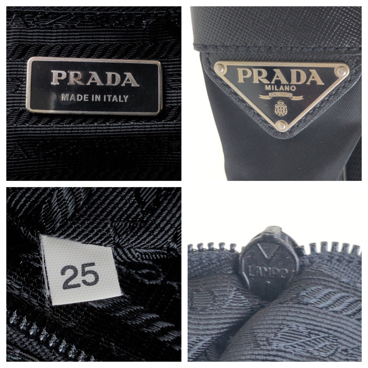 13275
PRADA プラダ テスート 三角ロゴプレート ブラック 黒 シルバー金具 ナイロン ショルダーバッグ メッセンジャーバッグ  レディース