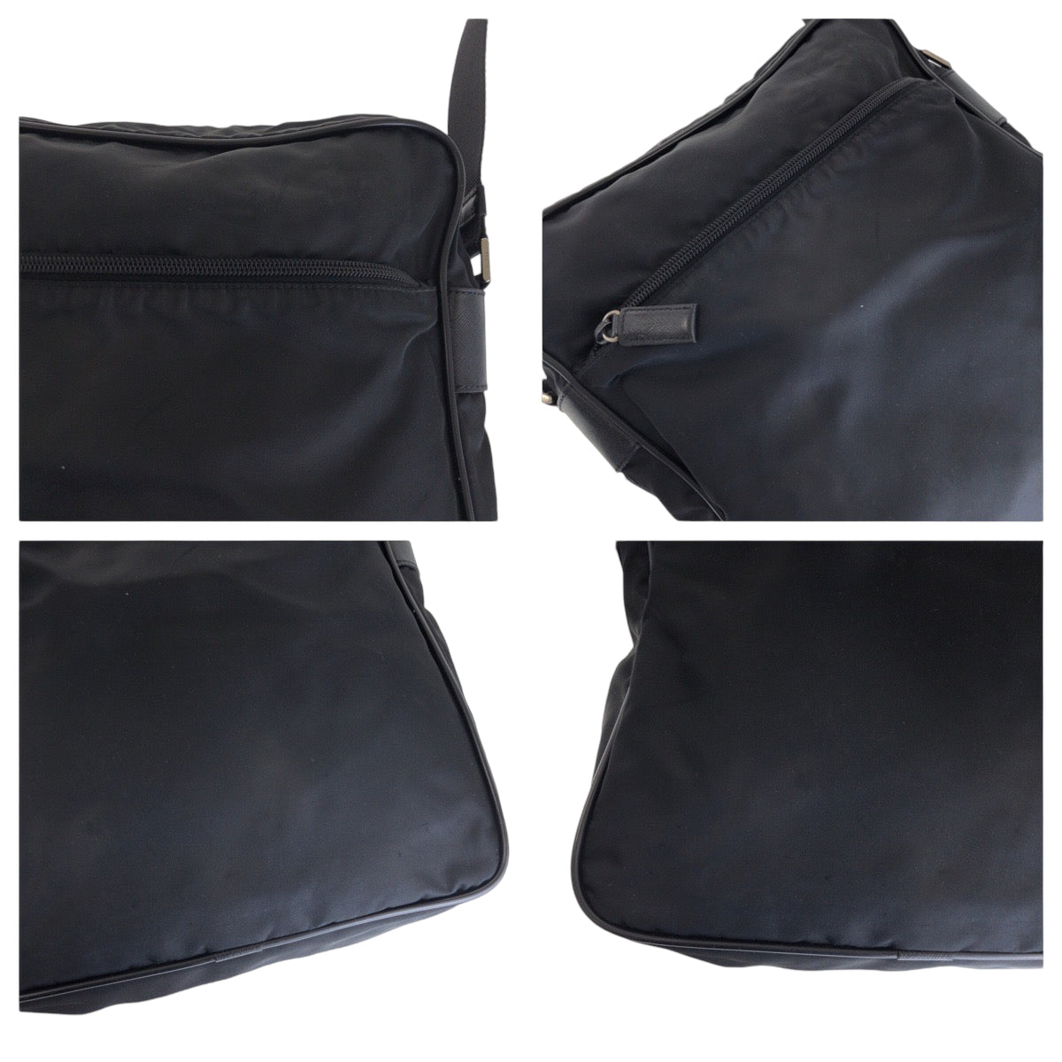 13275
PRADA プラダ テスート 三角ロゴプレート ブラック 黒 シルバー金具 ナイロン ショルダーバッグ メッセンジャーバッグ  レディース