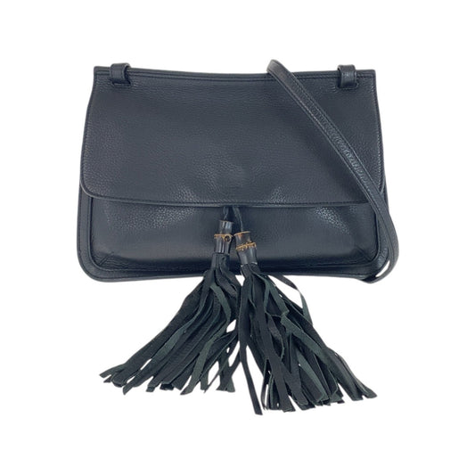 GUCCI グッチ バンブー タッセル デイリー ブラック 黒  レザー 370826 斜め掛け ショルダーバッグ メッセンジャーバッグ  レディース