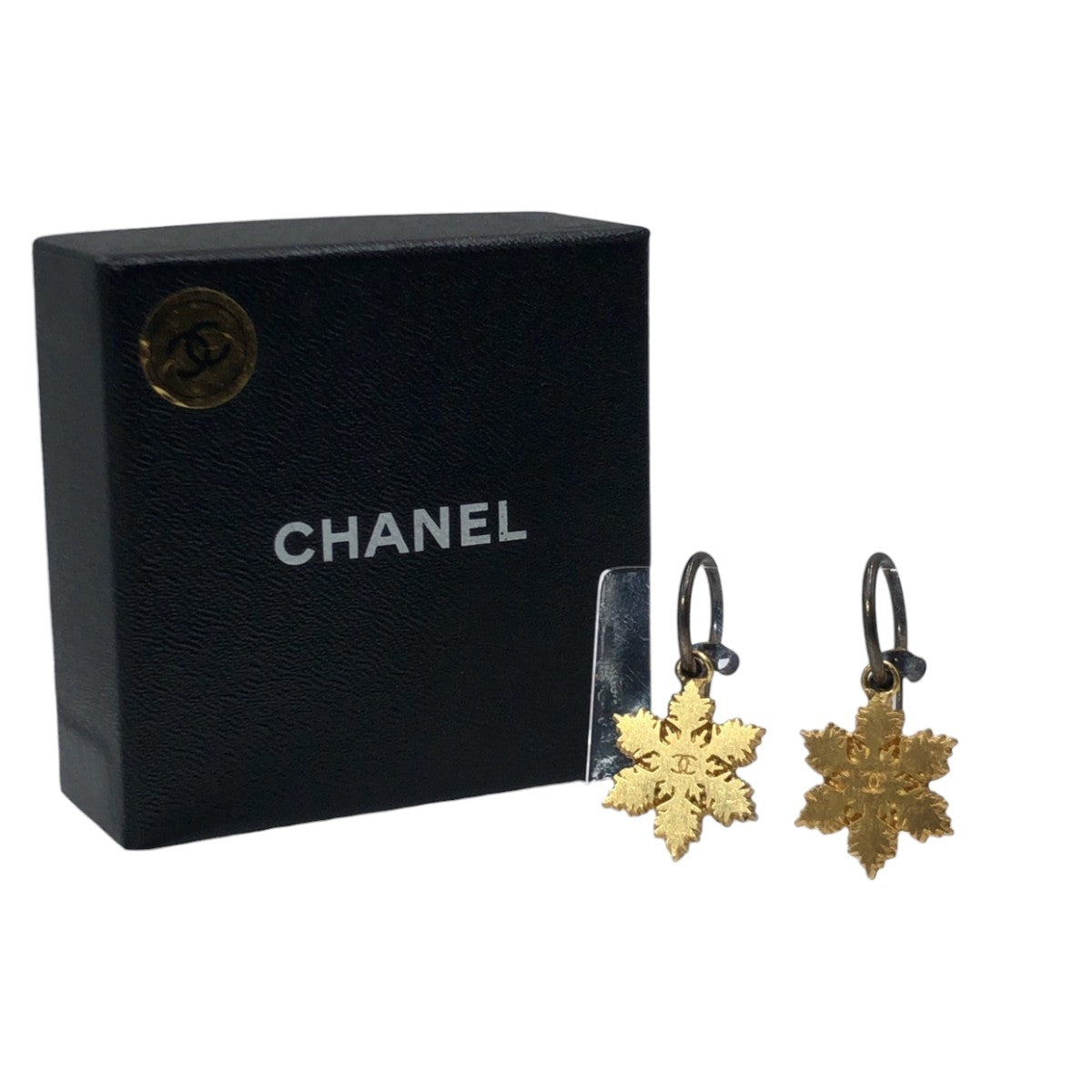 CHANEL シャネル 雪柄 ココマーク ゴールド メタル ピアス 耳飾り  レディース