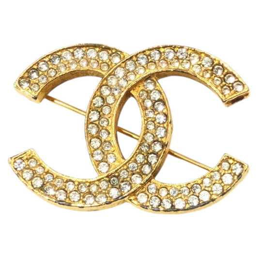 13279
 CHANEL Vintage Coco Mark Gold Plated Brooch for Women