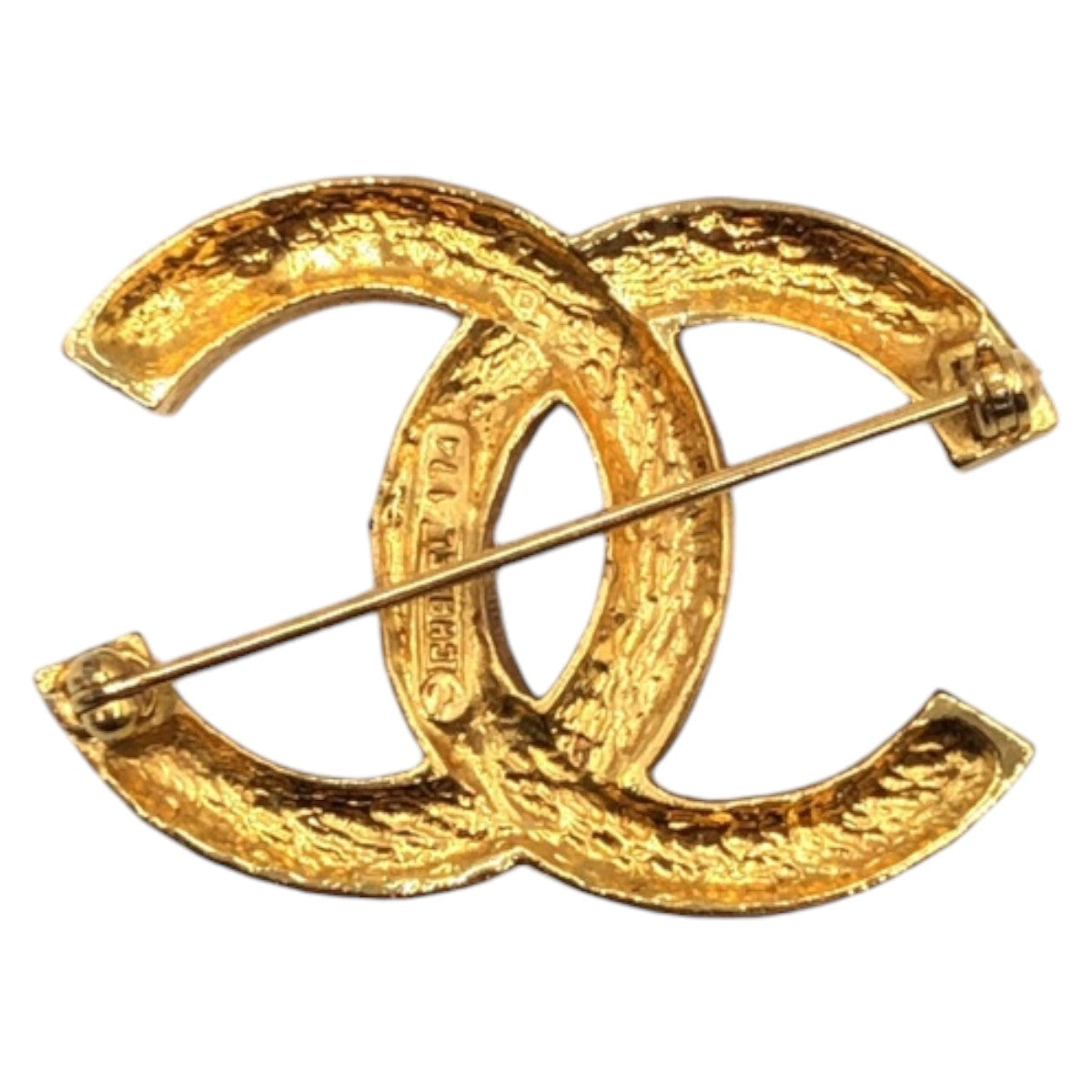 13279
 CHANEL Vintage Coco Mark Gold Plated Brooch for Women