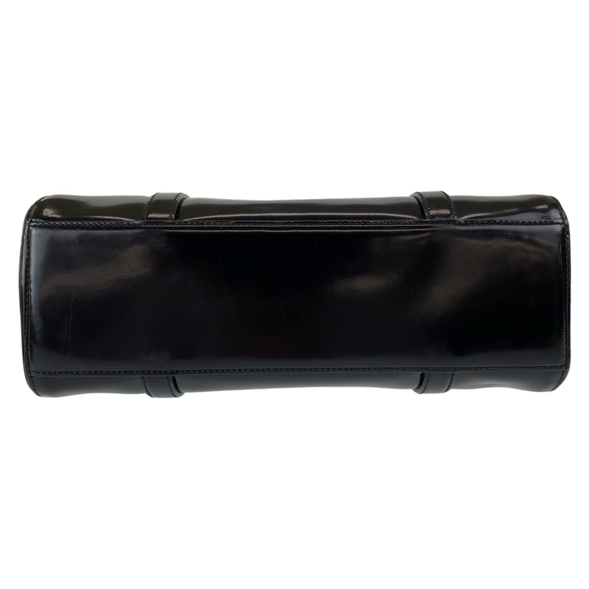 PRADA Prada Black Silver Hardware Patent Leather Handbag Tote Bag Women's