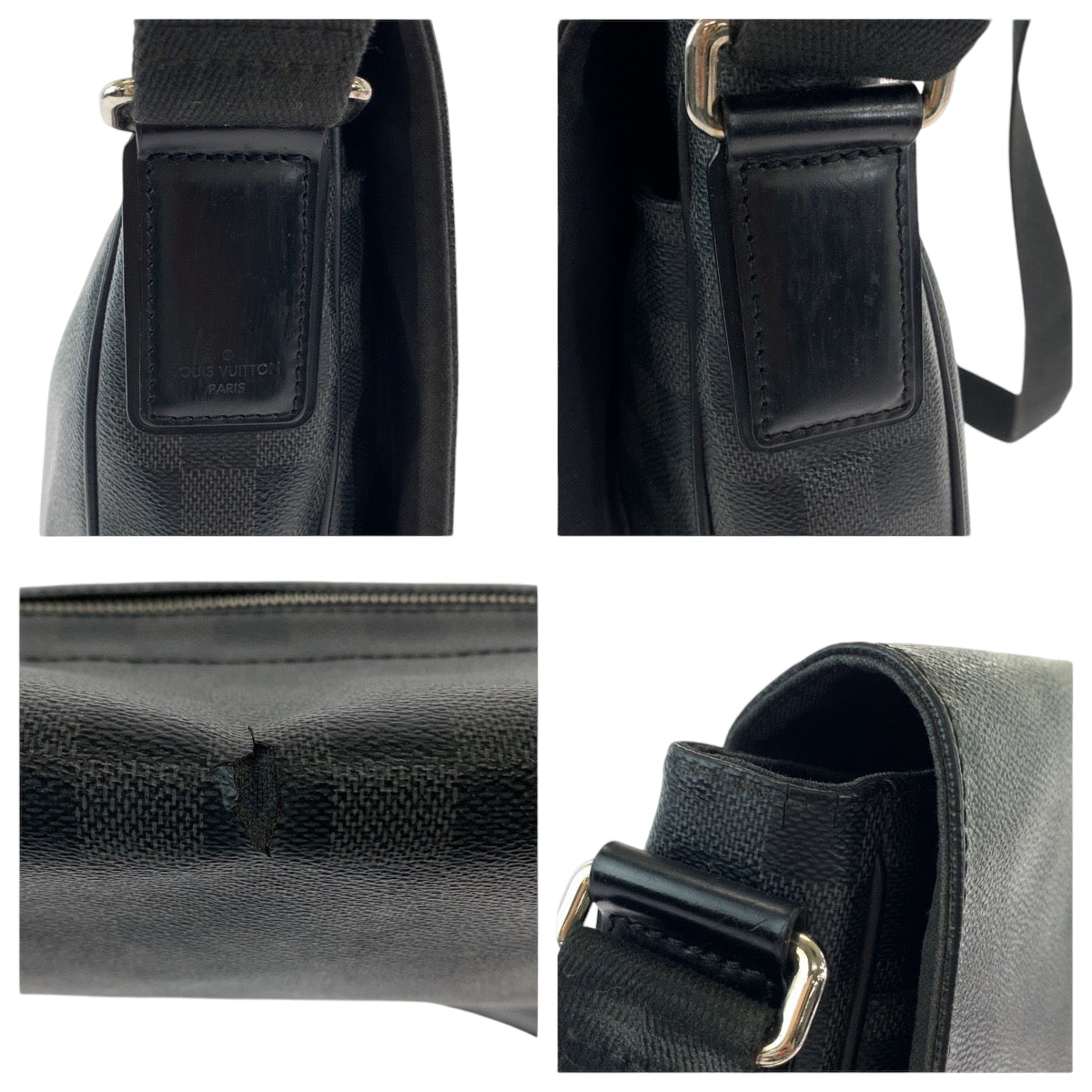13282
LOUIS VUITTON ルイヴィトン ダミエ グラフィット ディストリクトMM グレー ブラック シルバー金具 PVC N41272 ショルダーバッグ メッセンジャーバッグ  メンズ