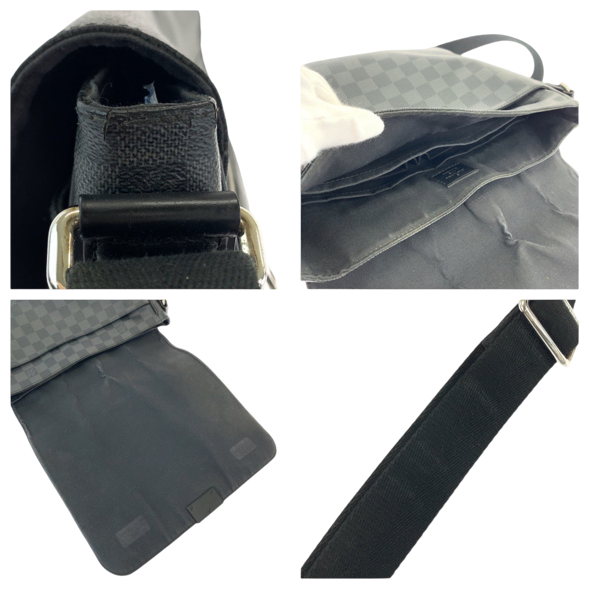 13282
LOUIS VUITTON ルイヴィトン ダミエ グラフィット ディストリクトMM グレー ブラック シルバー金具 PVC N41272 ショルダーバッグ メッセンジャーバッグ  メンズ