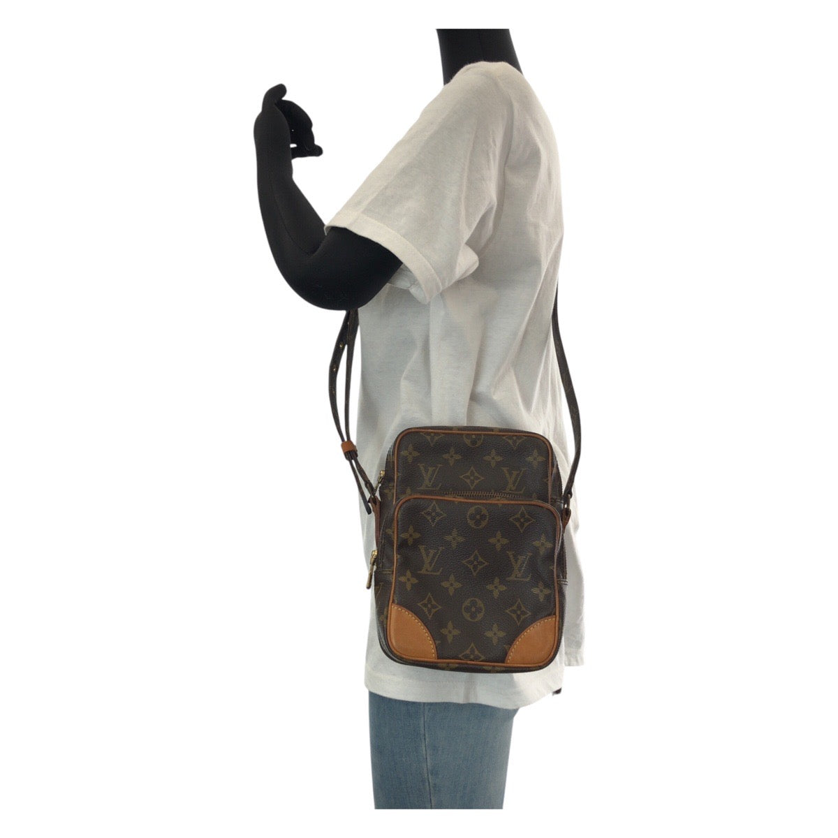 14062
LOUIS VUITTON ルイヴィトン モノグラム アマゾン ブラウン ゴールド金具 PVC / レザー M45236 ショルダーバッグ ポシェット  レディース