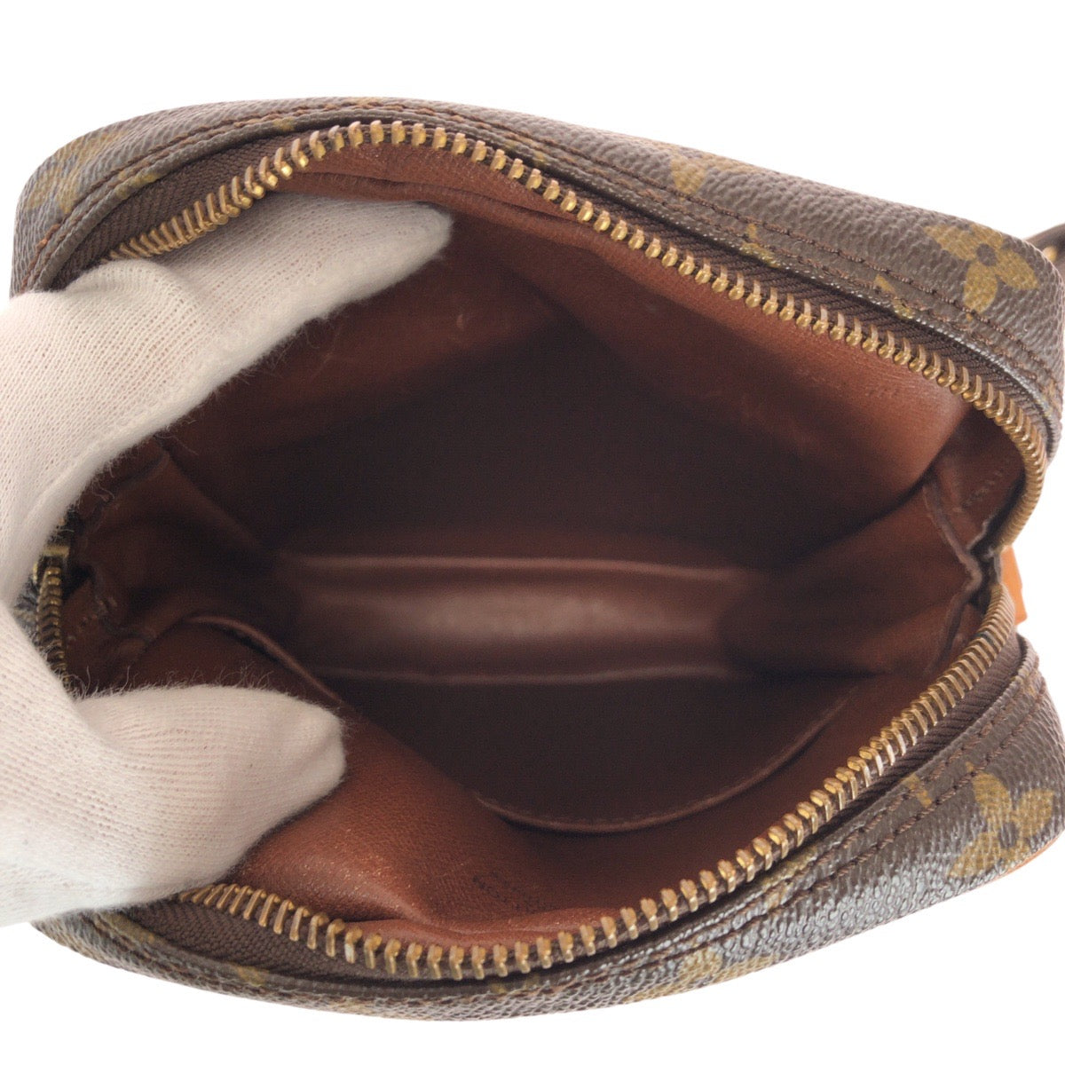 14062
LOUIS VUITTON ルイヴィトン モノグラム アマゾン ブラウン ゴールド金具 PVC / レザー M45236 ショルダーバッグ ポシェット  レディース