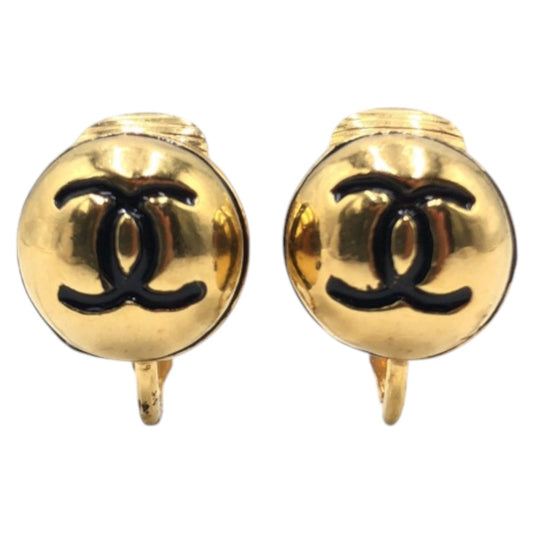 13284
CHANEL シャネル ヴィンテージ ココマーク ゴールド メタル イヤリング 耳飾り  レディース