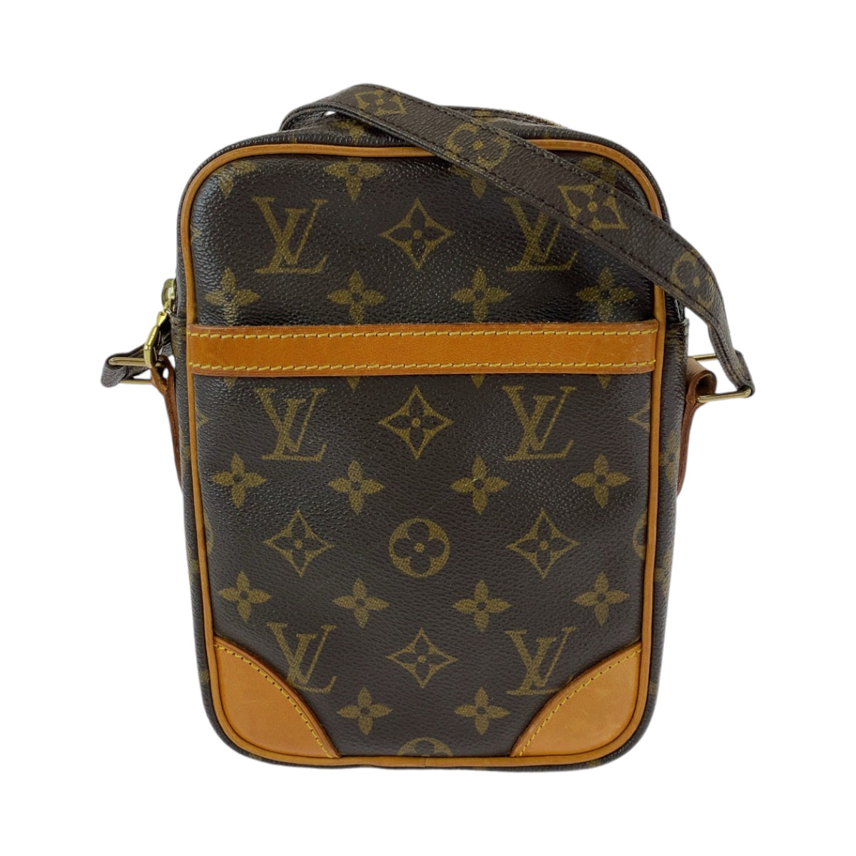 12783
LOUIS VUITTON ルイヴィトン モノグラム ダヌーブ ブラウン ゴールド金具 PVC M45266 ショルダーバッグ ポシェット  レディース