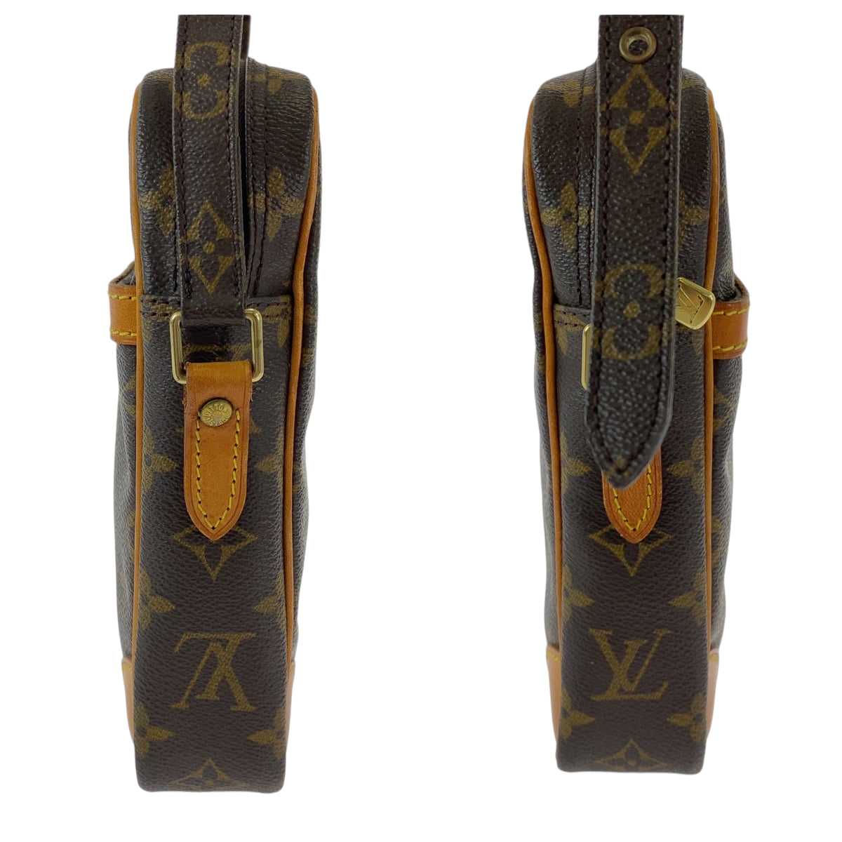 12783
LOUIS VUITTON ルイヴィトン モノグラム ダヌーブ ブラウン ゴールド金具 PVC M45266 ショルダーバッグ ポシェット  レディース