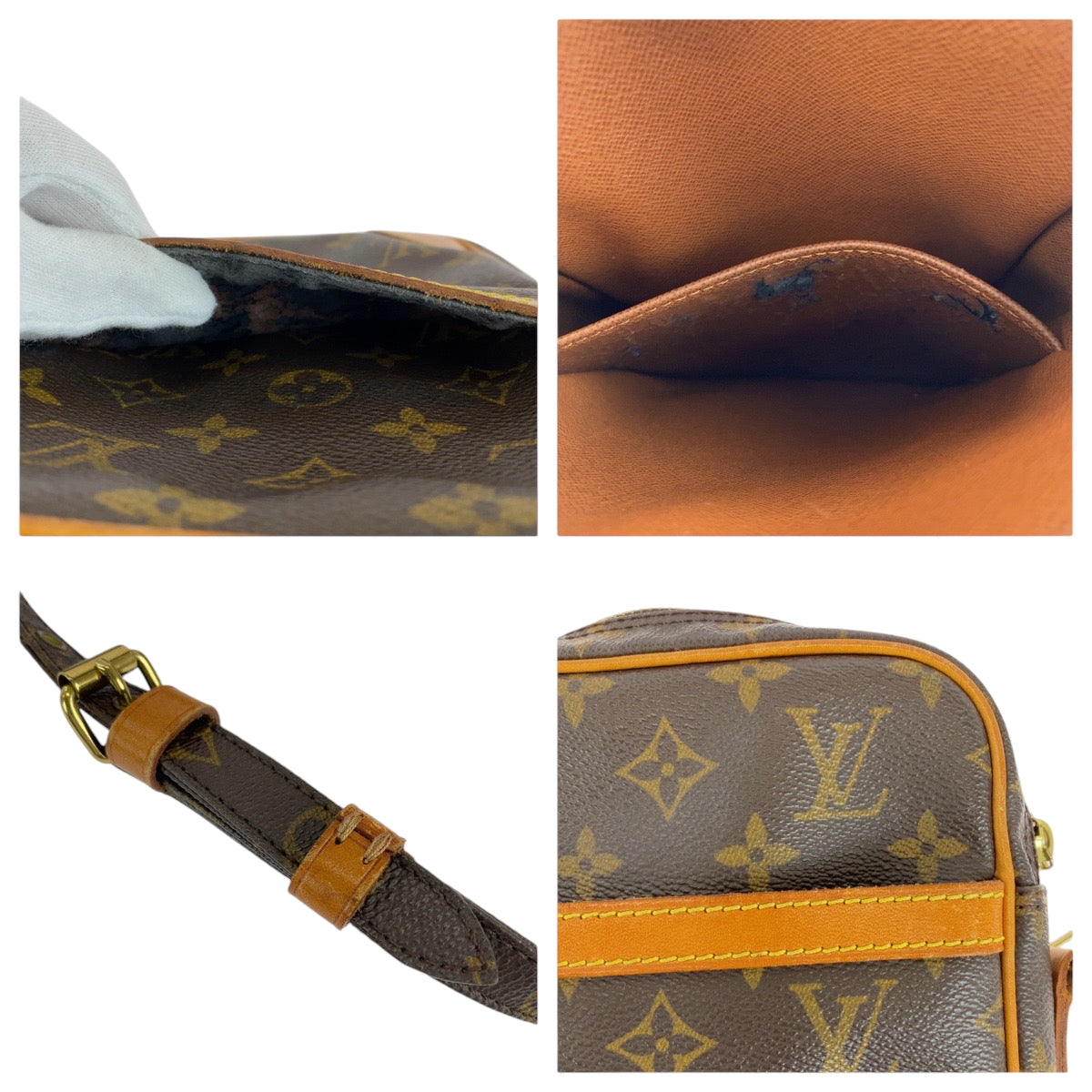 12783
LOUIS VUITTON ルイヴィトン モノグラム ダヌーブ ブラウン ゴールド金具 PVC M45266 ショルダーバッグ ポシェット  レディース