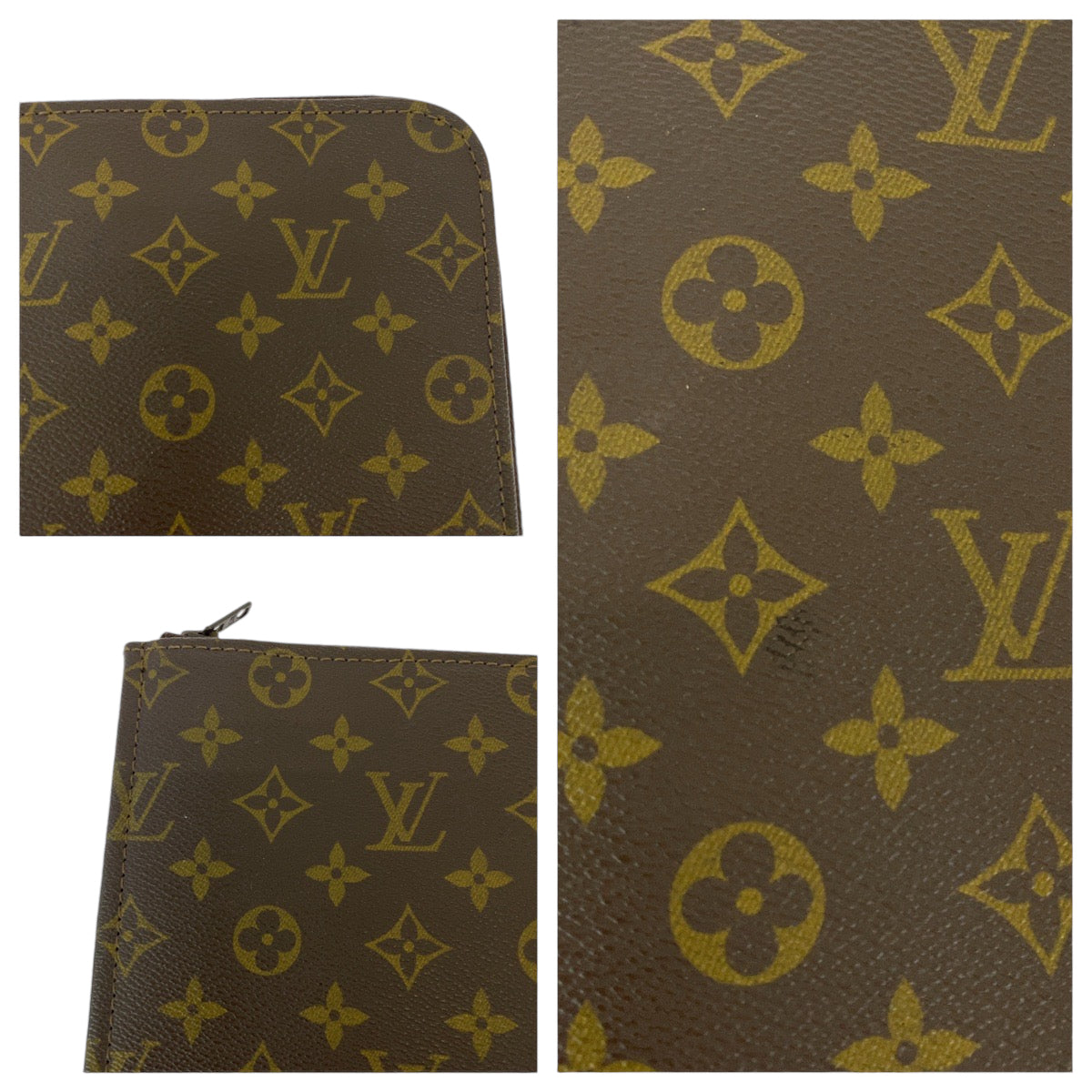 13286
LOUIS VUITTON ルイヴィトン ヴィンテージ モノグラム ポッシュ ドキュマン 男女兼用 ブラウン ゴールド金具 PVC M53456 クラッチバッグ ドキュメントケース  メンズ