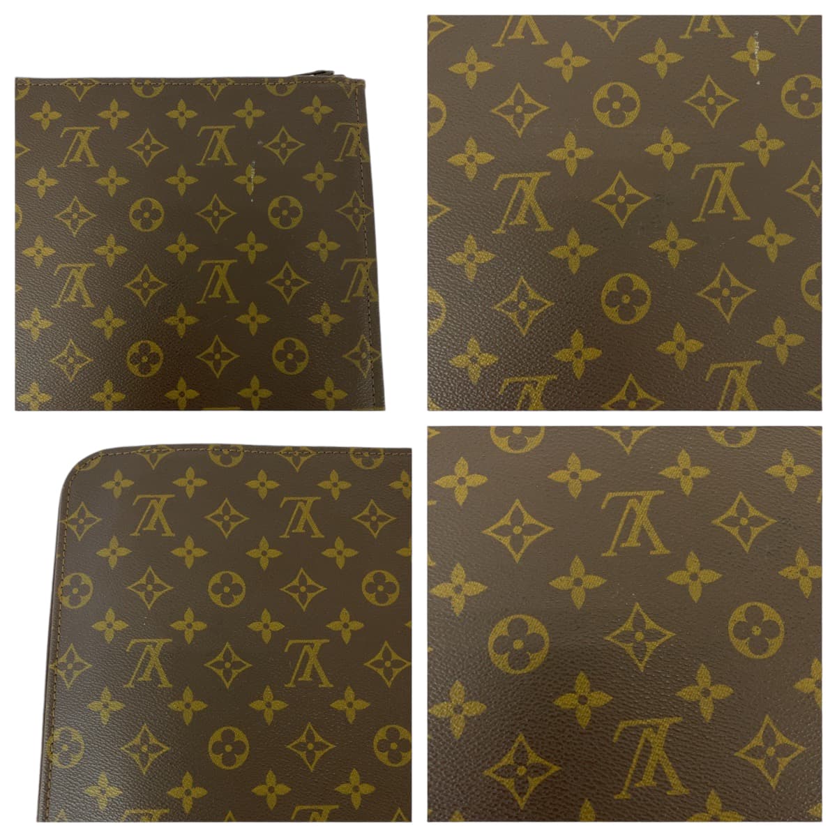 13286
LOUIS VUITTON ルイヴィトン ヴィンテージ モノグラム ポッシュ ドキュマン 男女兼用 ブラウン ゴールド金具 PVC M53456 クラッチバッグ ドキュメントケース  メンズ