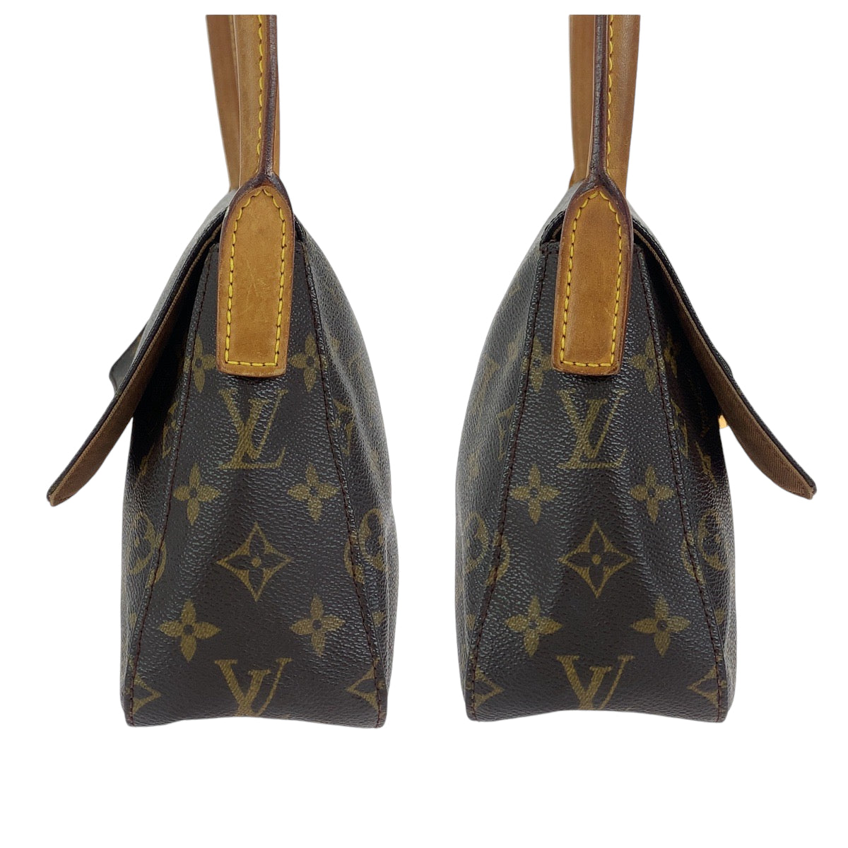 13289
LOUIS VUITTON ルイヴィトン モノグラム ミニルーピング ブラウン ゴールド金具 PVC M51147 ワンショルダーバッグ 肩掛け  レディース