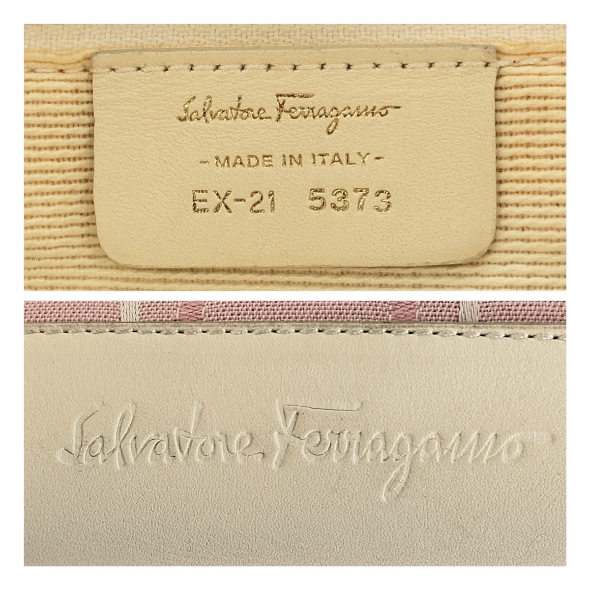 13291
Salvatore Ferragamo サルヴァトーレフェラガモ ピンク アイボリー ゴールド金具 キャンバス / レザー トートバッグ ショルダーバッグ  レディース