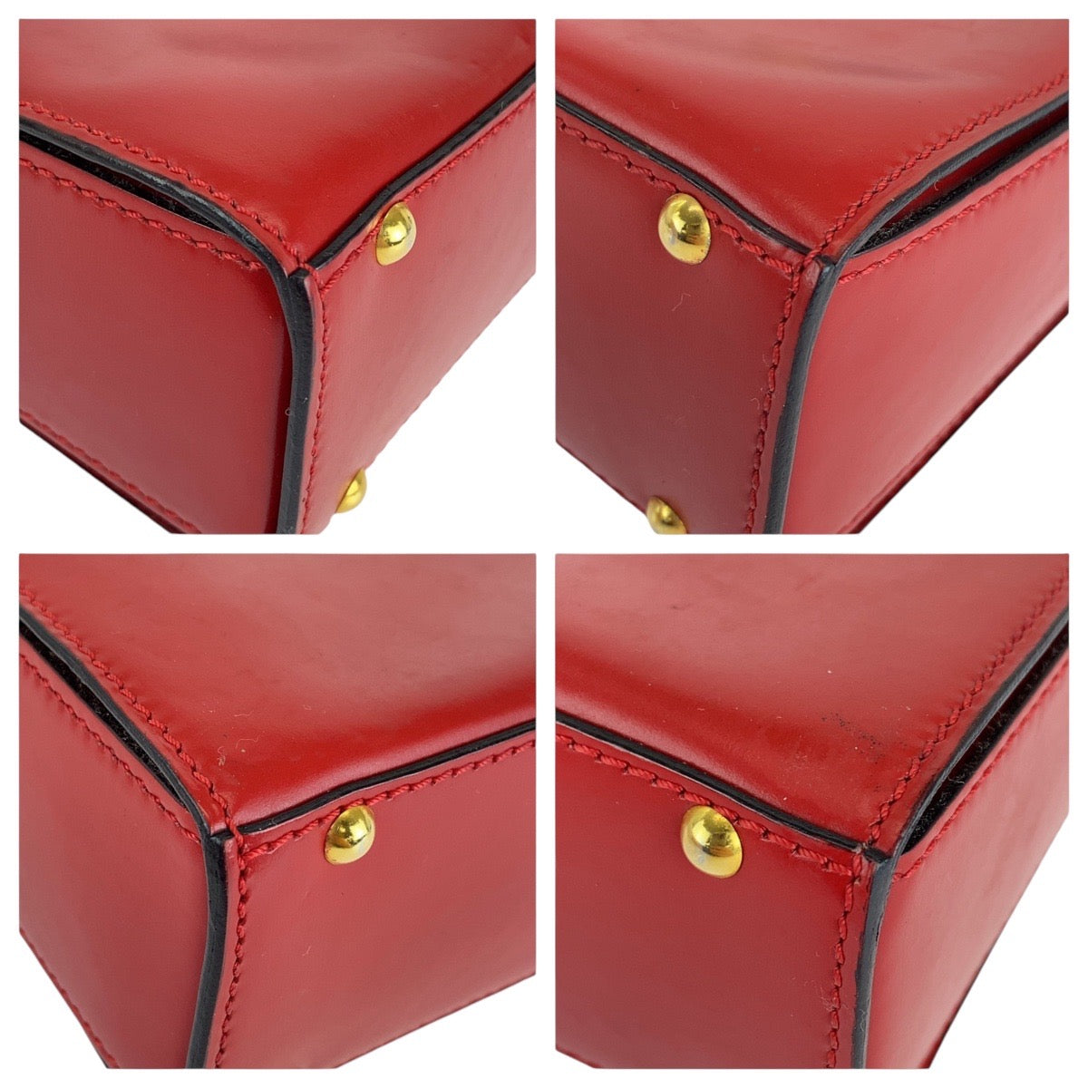 13293
CELINE セリーヌ ヴィンテージ ロゴリング レッド ゴールド金具 レザー ショルダーバッグ ポシェット  レディース