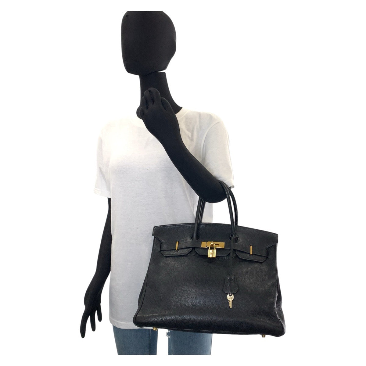 HERMES エルメス バーキン35 ブラック 黒 ゴールド金具 トゴ トートバッグ ハンドバッグ ショルダーバッグ ◻︎F刻印  レディース