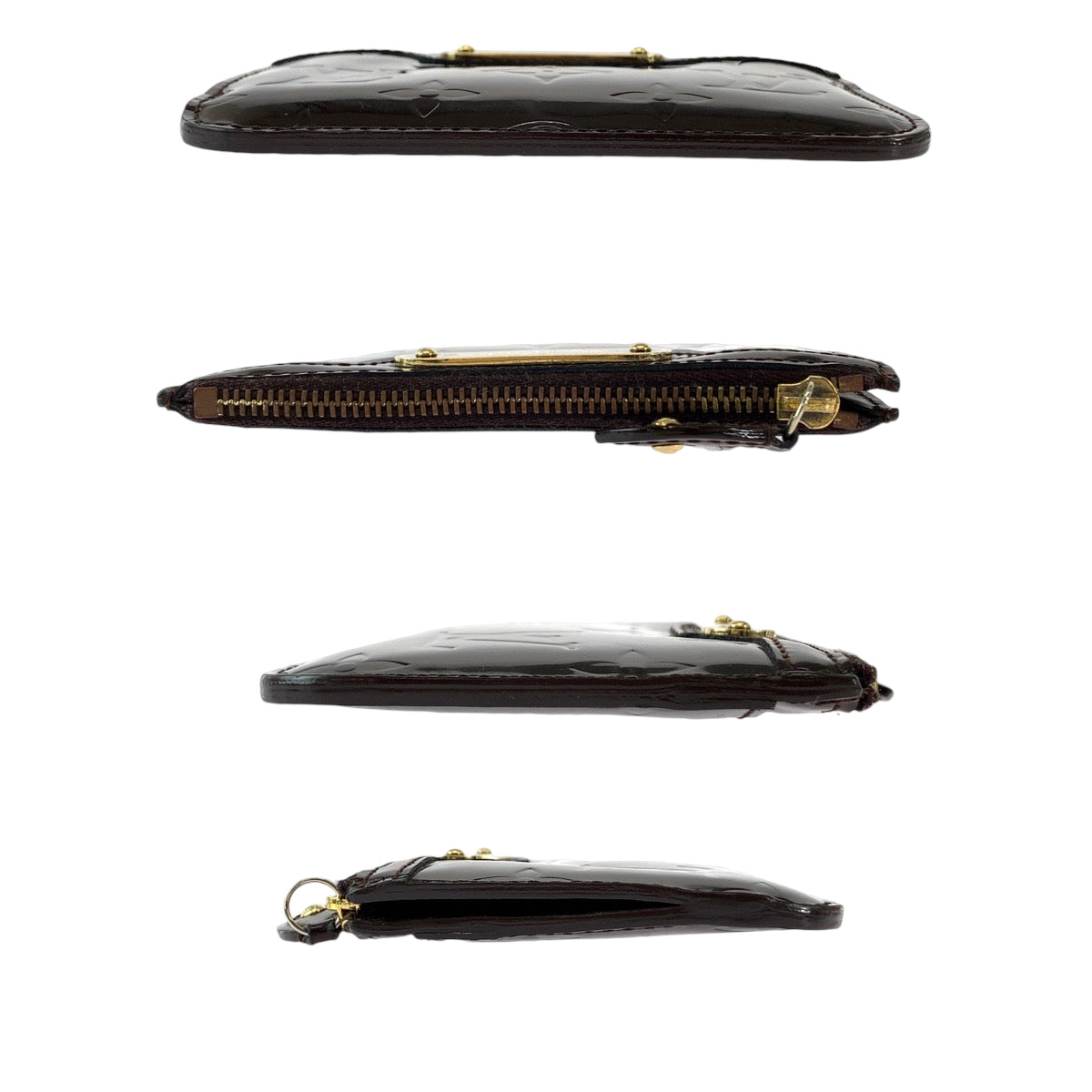 13295
LOUIS VUITTON ルイヴィトン モノグラム ヴェルニ ポシェット クレNM アラマント ボルドー ゴールド金具 パテントレザー M93557 コインケース キーリング付き  レディース