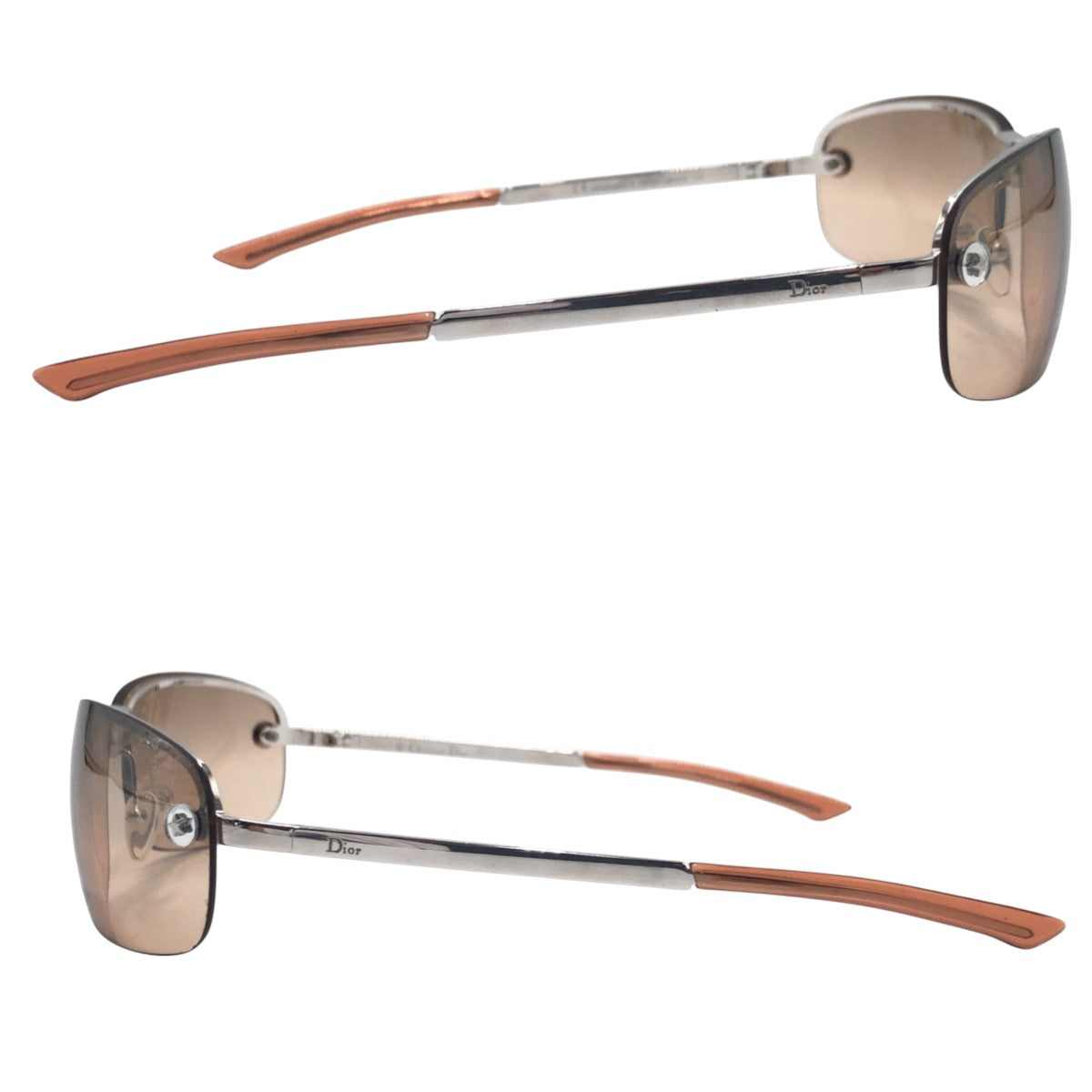 13297
 Christian Dior ADIORABLE Brown Silver Metal ADIORABLE 3 YB7KH Sunglasses Square Women's