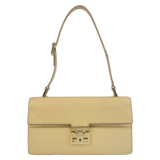 14067
GUCCI グッチ ヴィンテージ レディロック ミラー付き ベージュ ゴールド金具 レザー 001 4214 ショルダーバッグ  レディース