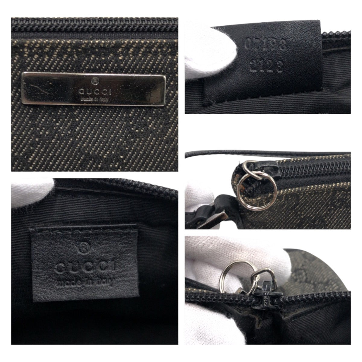 GUCCI グッチ GG柄 ブラック 黒 GGキャンバス ハンドバッグ ポーチ  レディース
