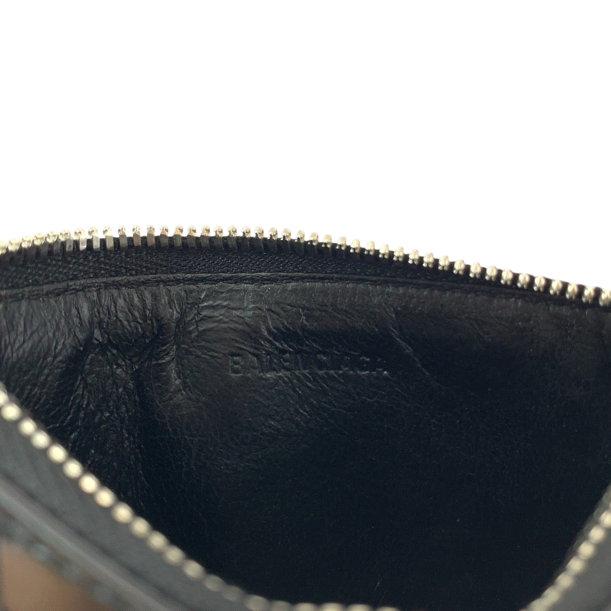 13302
BALENCIAGA バレンシアガ 型押し ブラック 黒 シルバー金具 レザー 594548 コインケース フラグメントケース カードケース ネックストラップ  メンズ