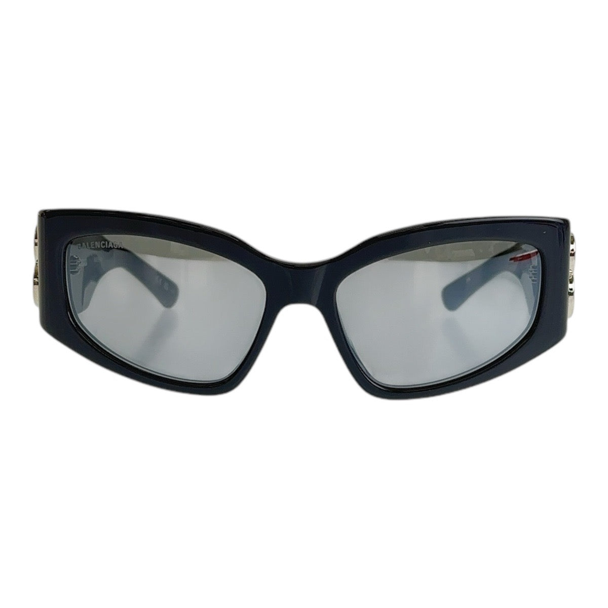 BALENCIAGA バレンシアガ BBロゴ キャットアイ BOSSY CAT 男女兼用 グレー シルバー金具 プラスチック BB 0321S 009 57□17 125 M サングラス ミラーレンズ スクエア  メンズ