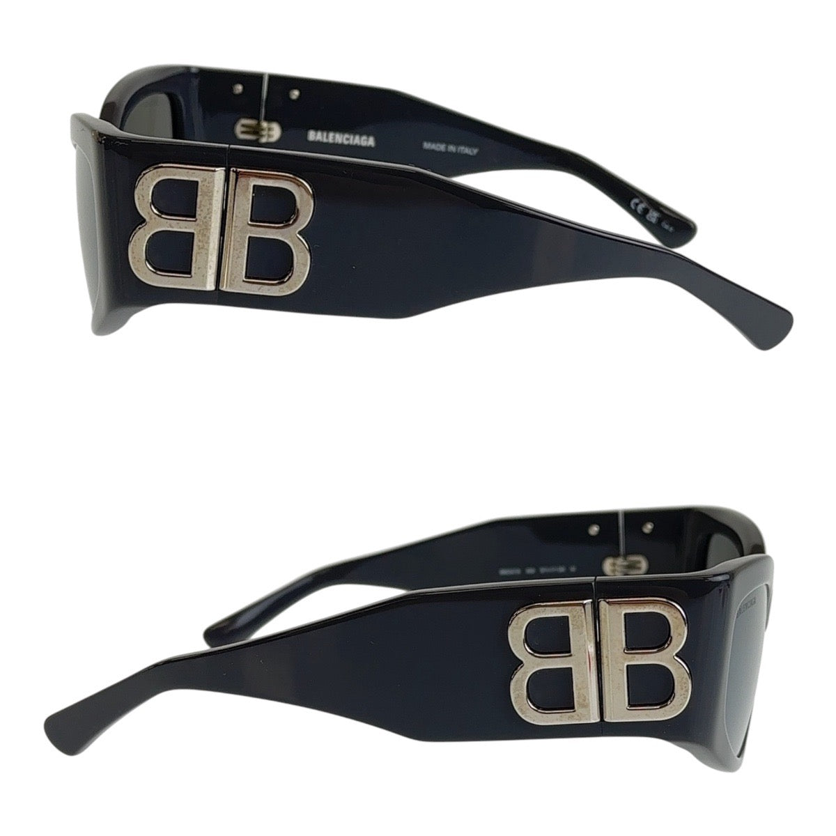 BALENCIAGA バレンシアガ BBロゴ キャットアイ BOSSY CAT 男女兼用 グレー シルバー金具 プラスチック BB 0321S 009 57□17 125 M サングラス ミラーレンズ スクエア  メンズ