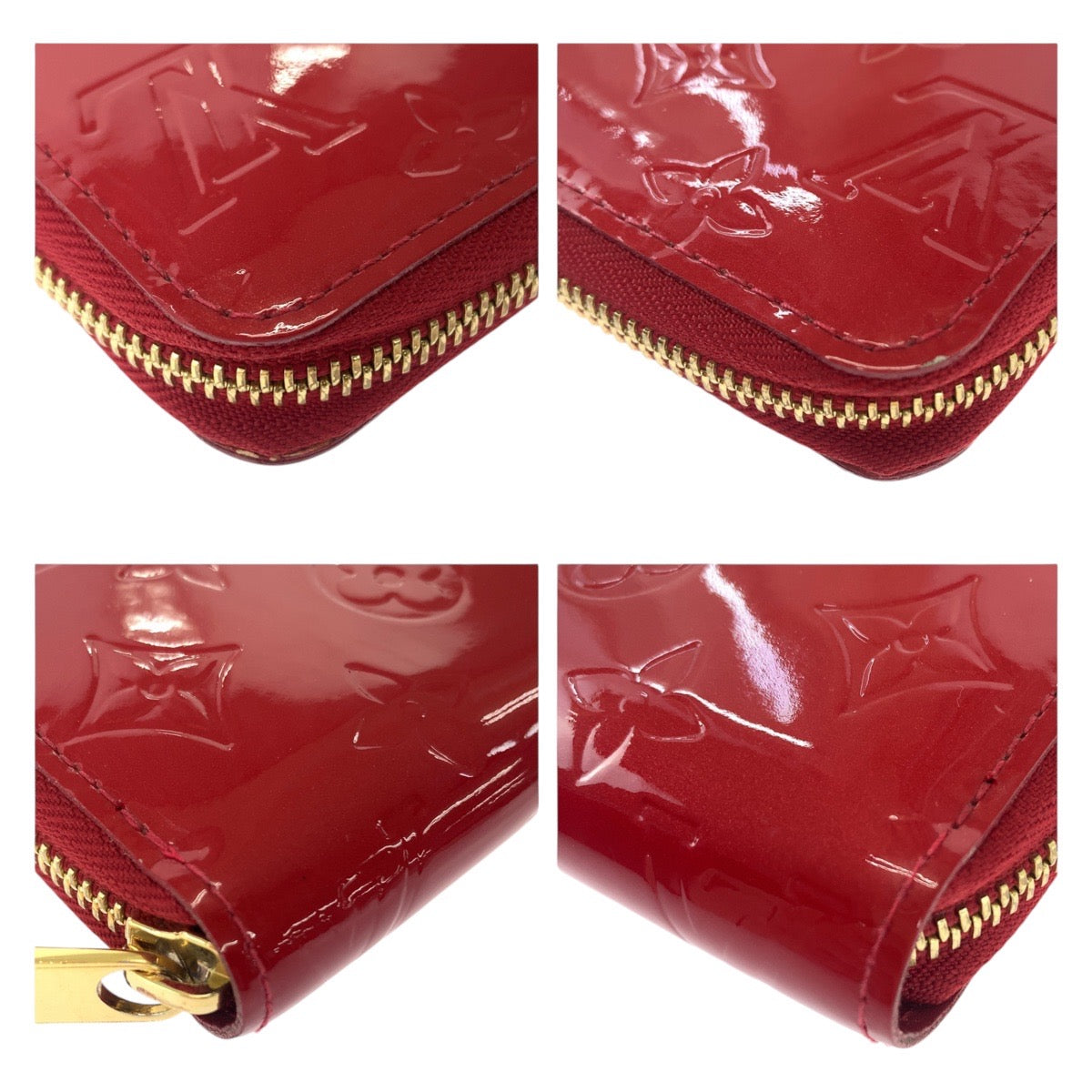 12785
LOUIS VUITTON ルイヴィトン ヴェルニ ジッピーウォレット レッド ゴールド金具 レザー M91981 長財布 ラウンドファスナー  レディース