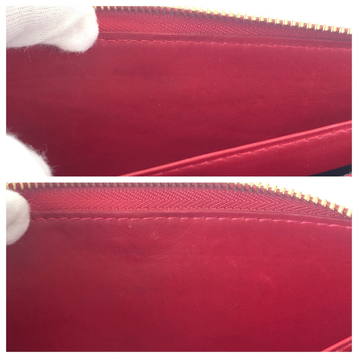 12785
LOUIS VUITTON ルイヴィトン ヴェルニ ジッピーウォレット レッド ゴールド金具 レザー M91981 長財布 ラウンドファスナー  レディース