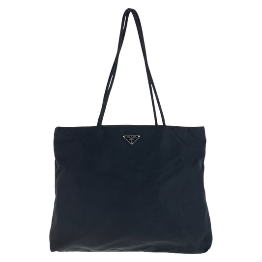 12805
PRADA プラダ テスート 三角ロゴプレート ブラック 黒 シルバー金具 ナイロン トートバッグ ショルダーバッグ  レディース