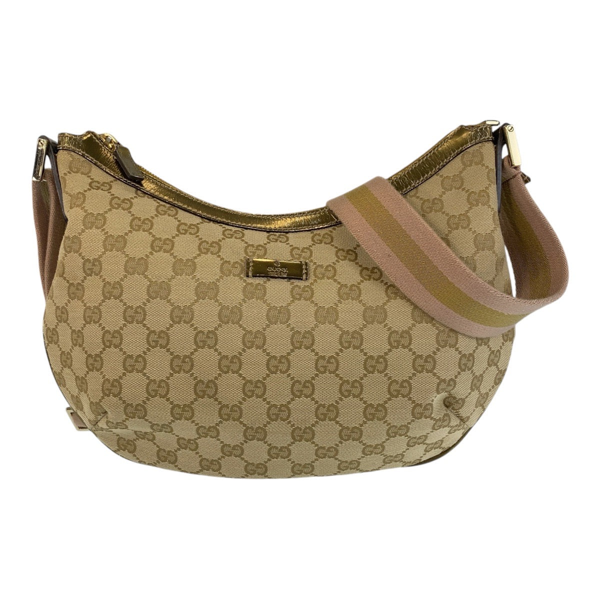 14073
GUCCI グッチ シャリーライン ベージュ ピンク ゴールド金具 GGキャンバス 181092 斜め掛け ショルダーバッグ メッセンジャーバッグ  レディース