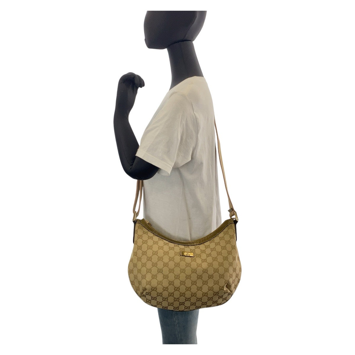 14073
GUCCI グッチ シャリーライン ベージュ ピンク ゴールド金具 GGキャンバス 181092 斜め掛け ショルダーバッグ メッセンジャーバッグ  レディース