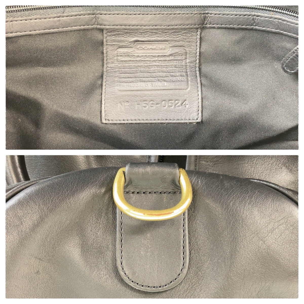 13307
COACH コーチ オールドコーチ ブラック 黒 ゴールド金具 レザー ボストンバッグ  メンズ