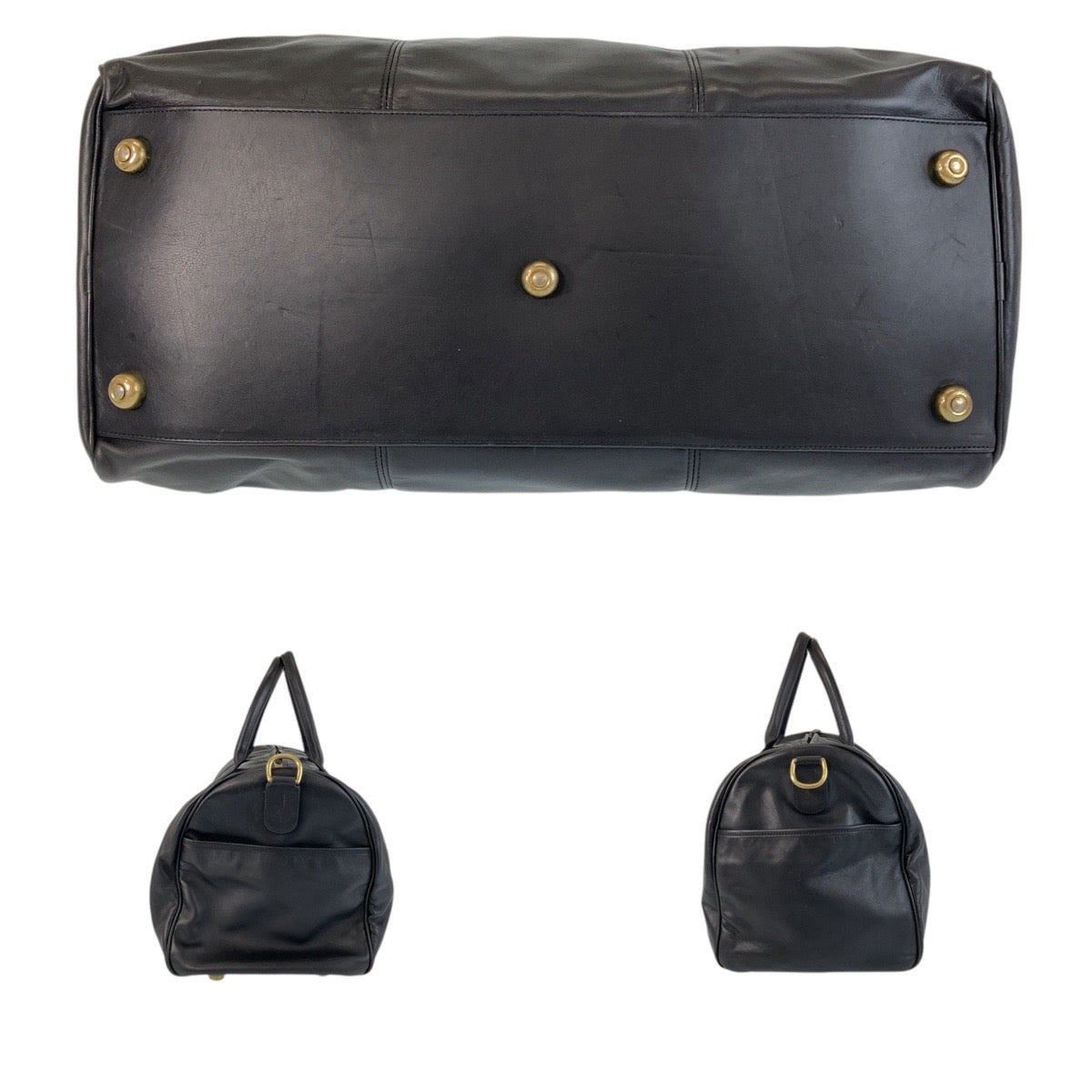 13307
COACH コーチ オールドコーチ ブラック 黒 ゴールド金具 レザー ボストンバッグ  メンズ