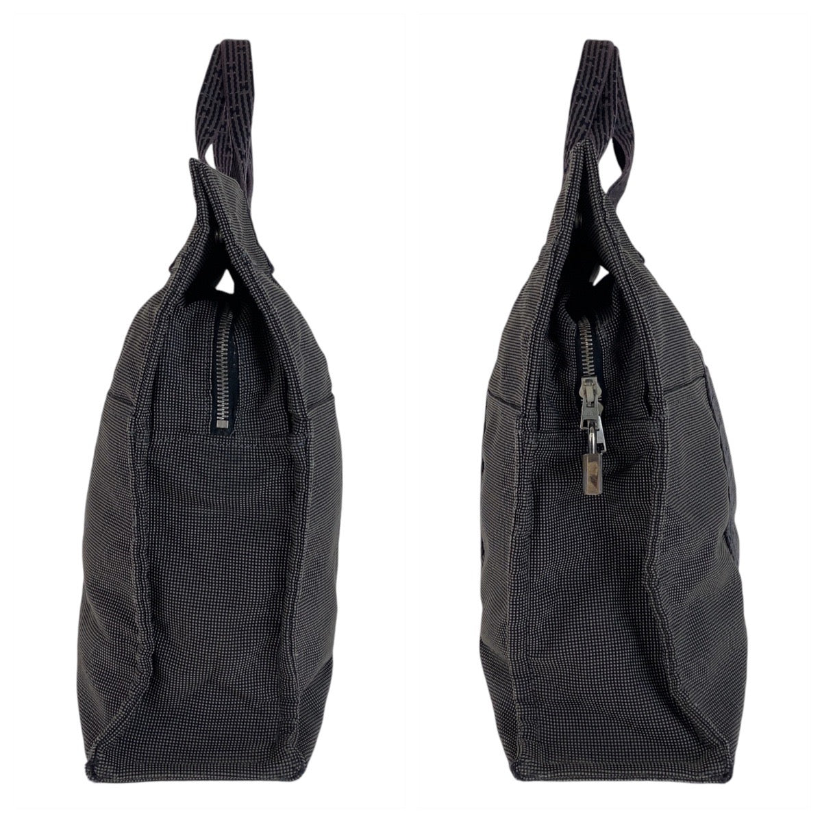 13313
HERMES エルメス エールライントートMM グレー シルバー金具 キャンバス トートバッグ ハンドバッグ  レディース