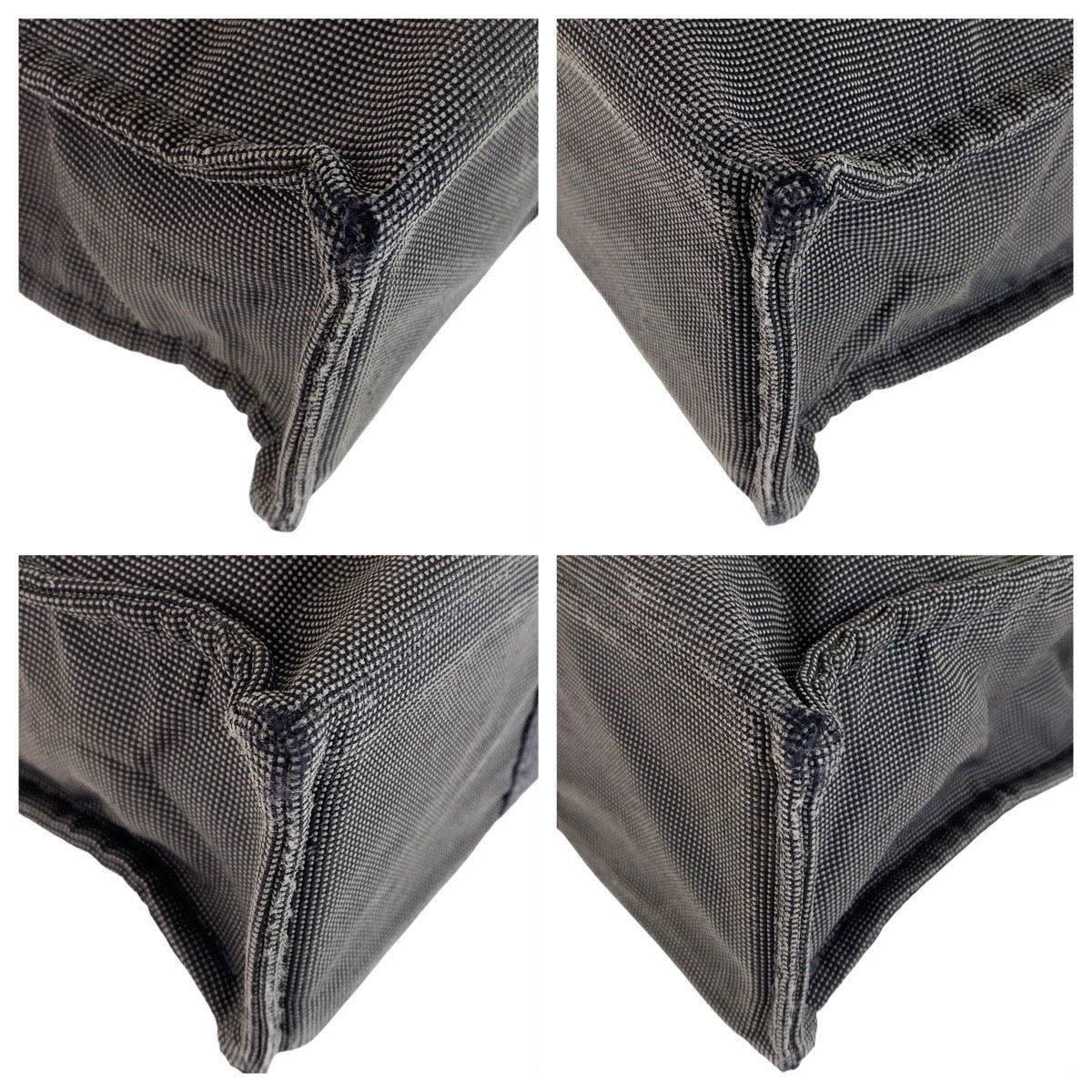 13313
HERMES エルメス エールライントートMM グレー シルバー金具 キャンバス トートバッグ ハンドバッグ  レディース